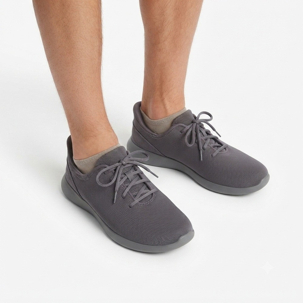 Kizik Shoes Mens 9.5 Wide Lima Iron Grey Hands Free Slip On Sneakers